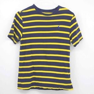 Polo Ralph Lauren Tee Mens Small Blue Yellow Stripes T-Shirt Crew Neck Grunge